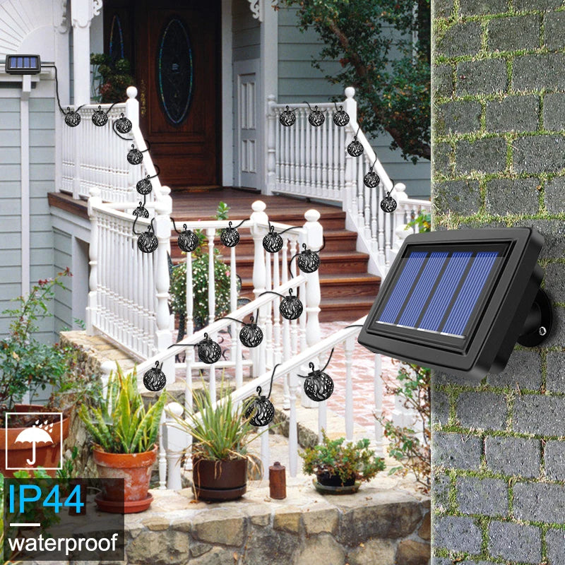 Luces Solares Llama Parpadeante con 8 Bolas para Patio y Jardín