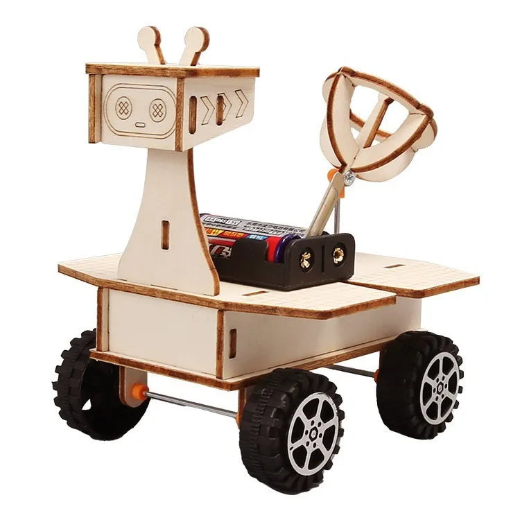 Auto Solar Exploración Lunar Maqueta 3D de Madera Ensamblable para Niños