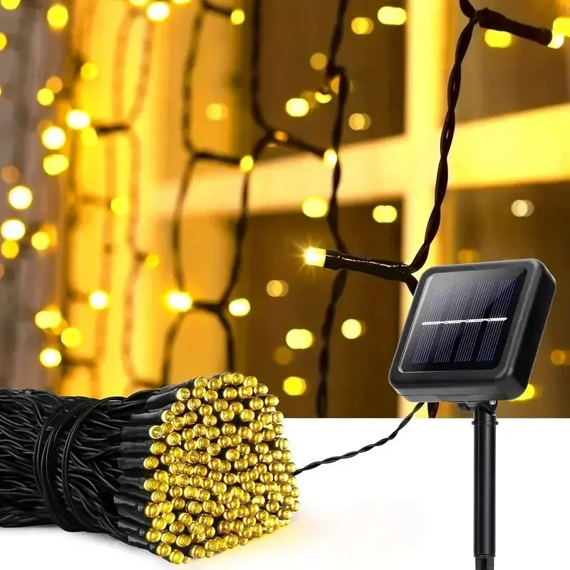 Luces Solares LED 300 LEDs 8 Modos para Navidad y Jardín