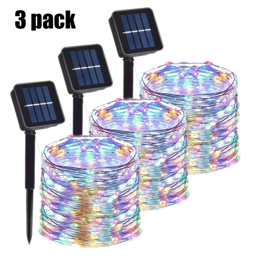Guirnalda Solar LED Festoon para Navidad y Jardín 7M-102M