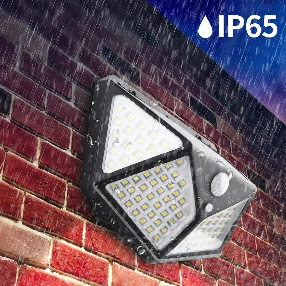 Lámpara Solar de Seguridad para Jardín con 100 LEDs y Sensor PIR