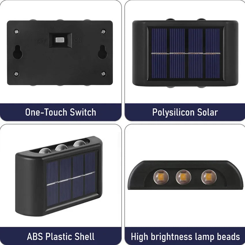 Aplique Solar LED de Pared con Luz Cálida IP65