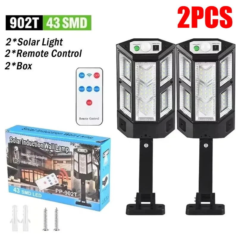 Lámpara Solar LED con Sensor de Movimiento IP65