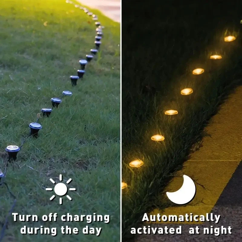 Luz Solar para Caminos LED 15-30 LEDs con 8 Modos para Jardín y Bodas