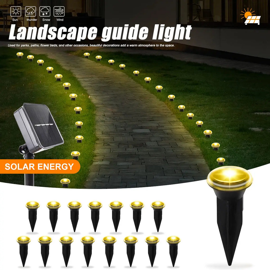Luz Solar para Caminos LED 15-30 LEDs con 8 Modos para Jardín y Bodas
