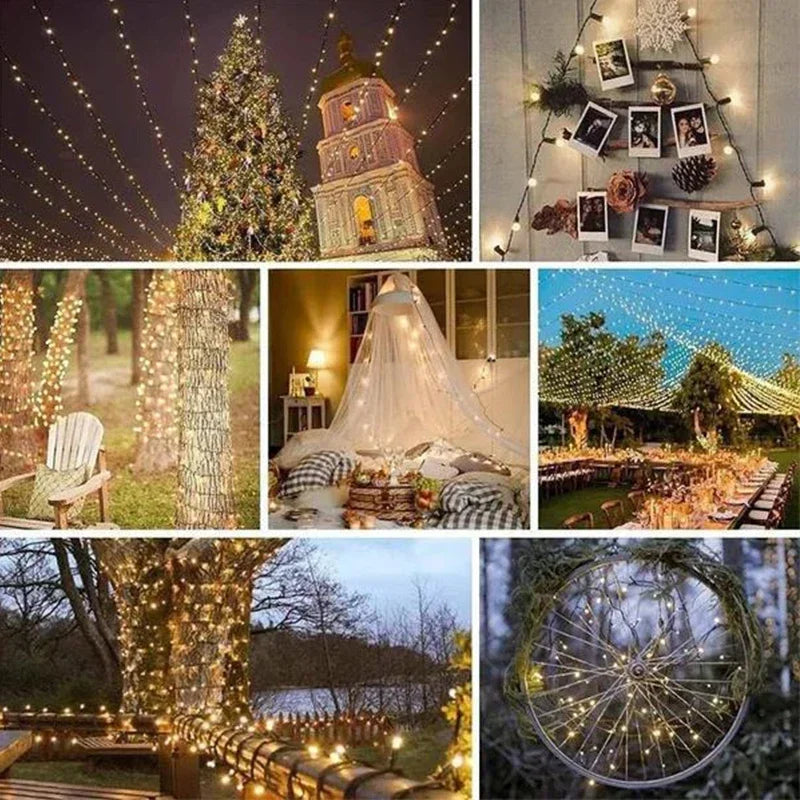 Guirnalda Solar LED para Jardín y Navidad Impermeable 6V