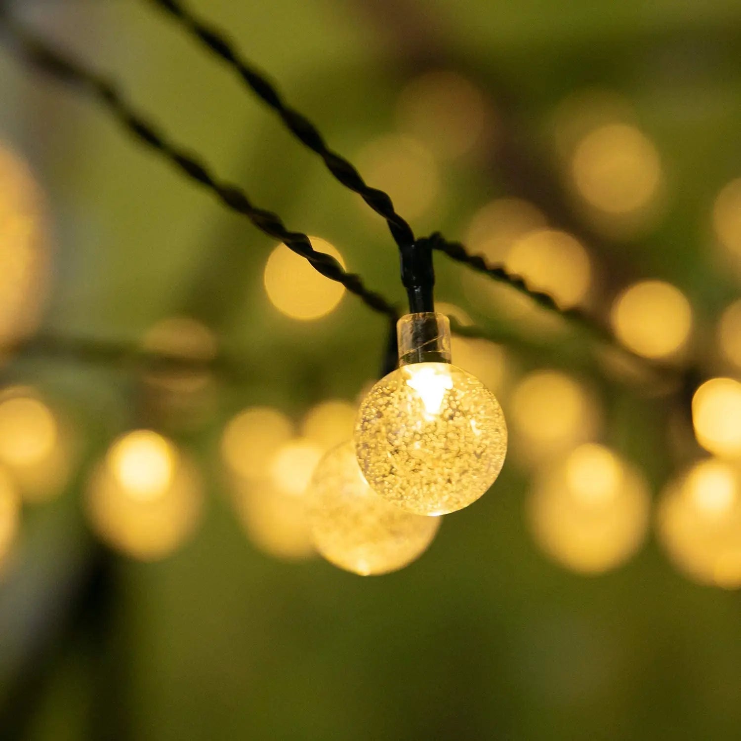 Luces Solares Bolas de Cristal Globo Resistente al Agua 8 Modos para Jardín y Decoración Navideña