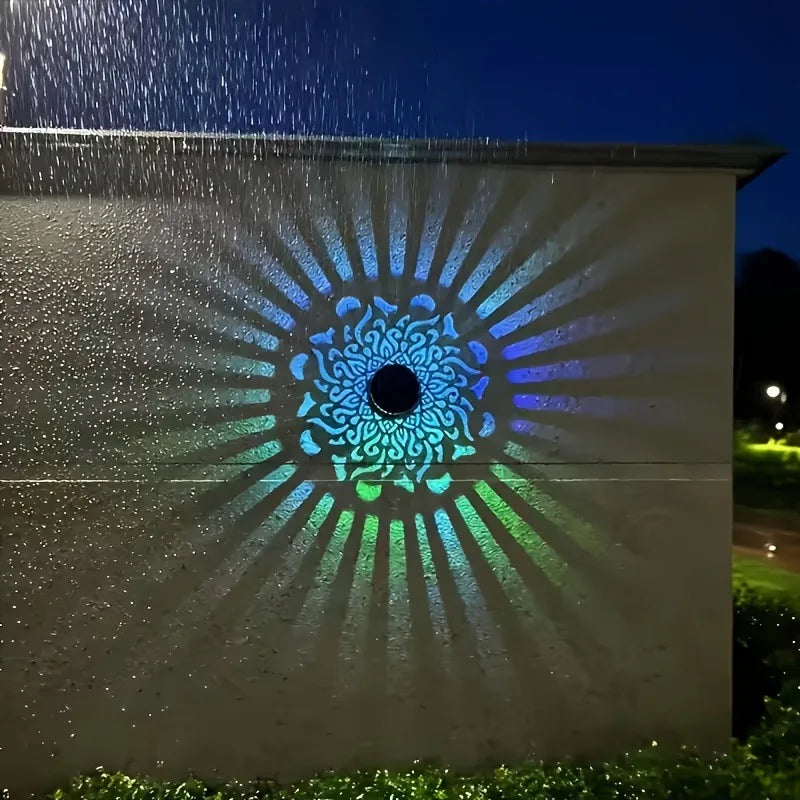 Lámpara Solar de Pared Mandala LED para Jardín, Terraza y Corredor
