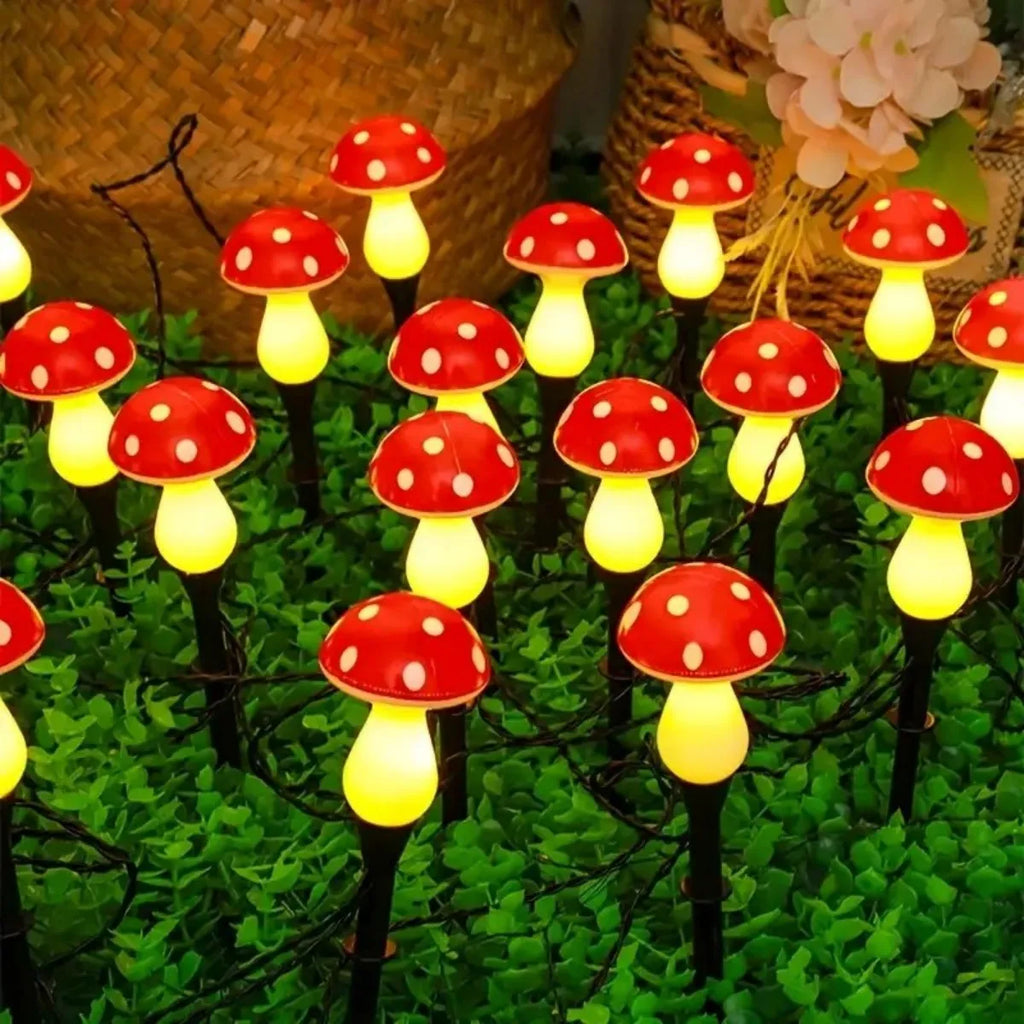 Luces Solares Decorativas Hongo para Jardín Exterior Resistentes al Agua