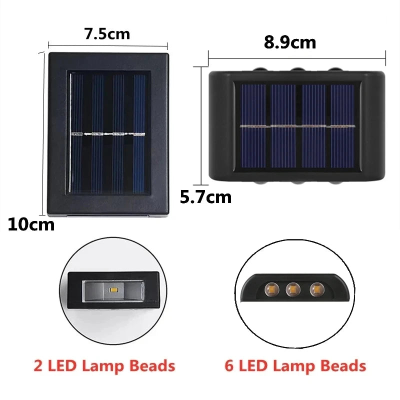 Aplique Solar LED de Pared Exterior IP65