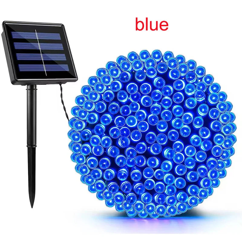Guirnalda Solar LED de Carga Rápida IP65 8 Modos para Jardín y Navidad