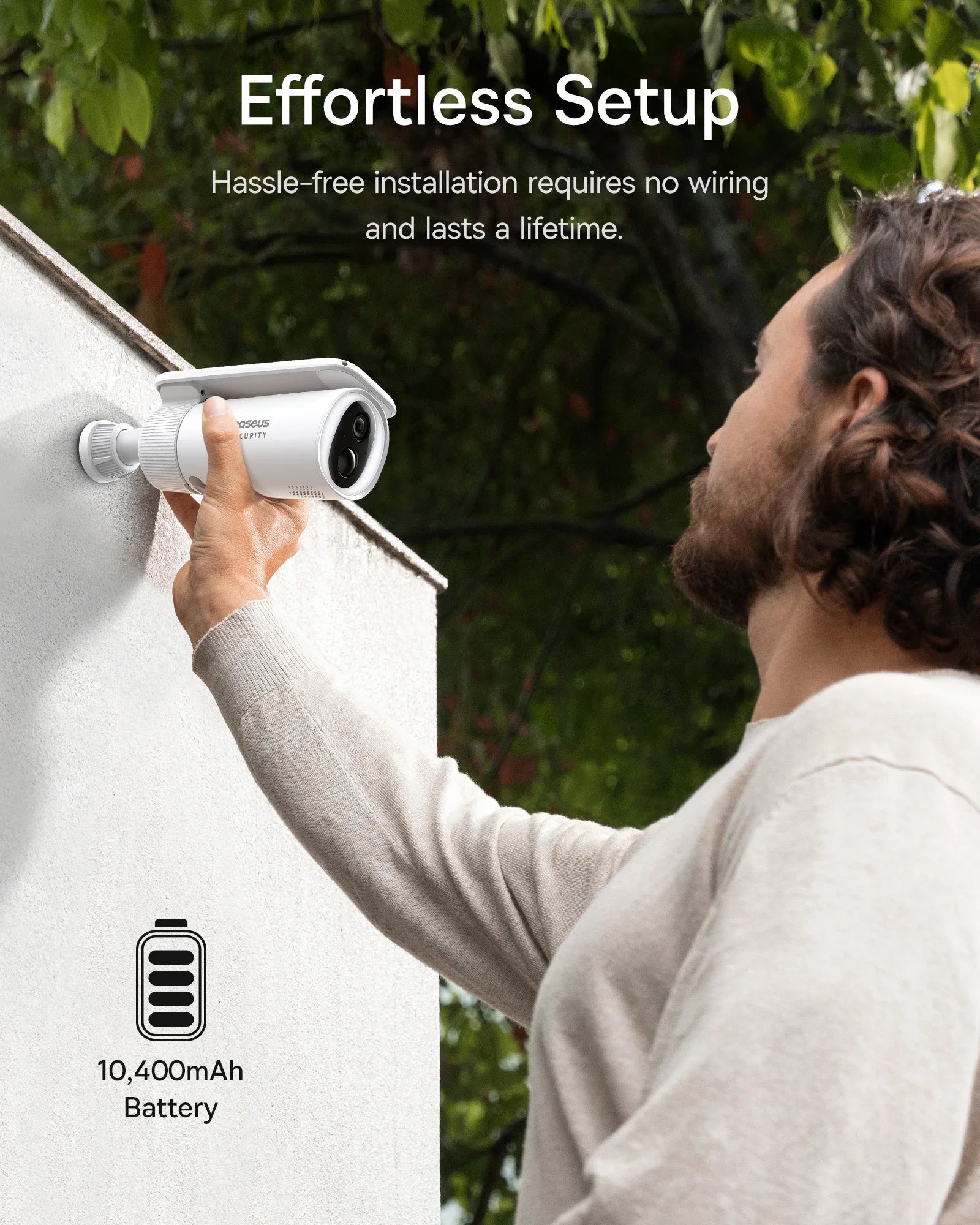 Cámara Solar Baseus Security S1 2K WiFi con Seguimiento Solar y 145° FOV
