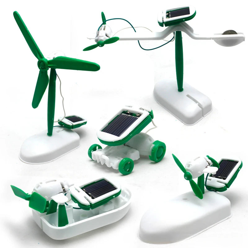 Kit Solar 6 en 1 Robot Educativo DIY Barco Ventilador Molino Auto Juguete Científico