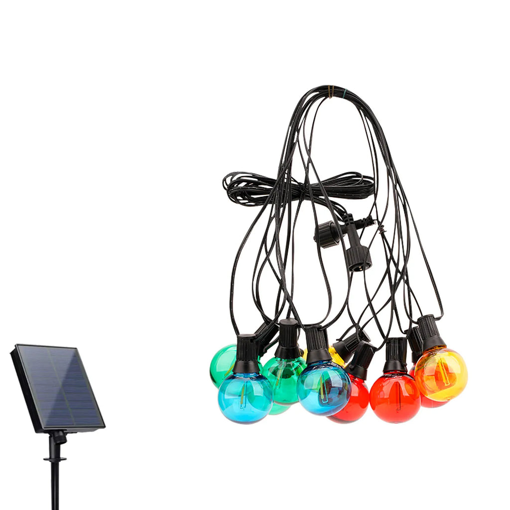 Luces Solares G40 RGB IP44 para Fiestas Bodas y Jardín 7.5M-21M