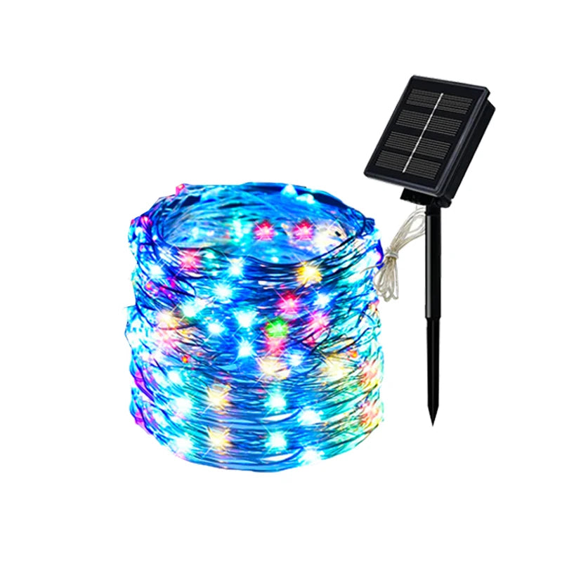 Luces Solares Hadas Hilo de Cobre 8 Modos para Jardín Terraza y Decoración Navideña