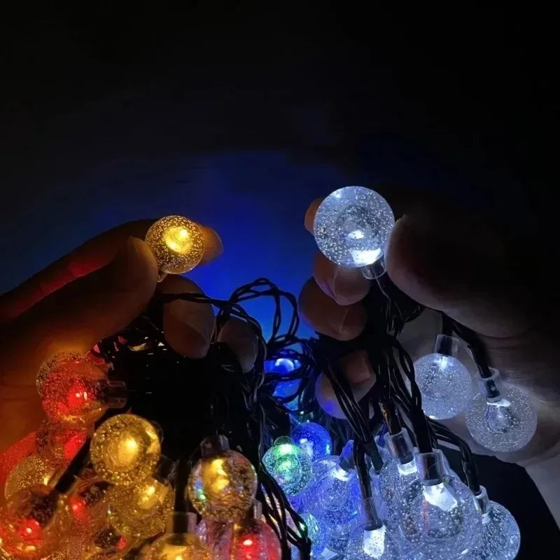 Luces Solares de Globos de Cristal 5-22M para Jardín y Navidad