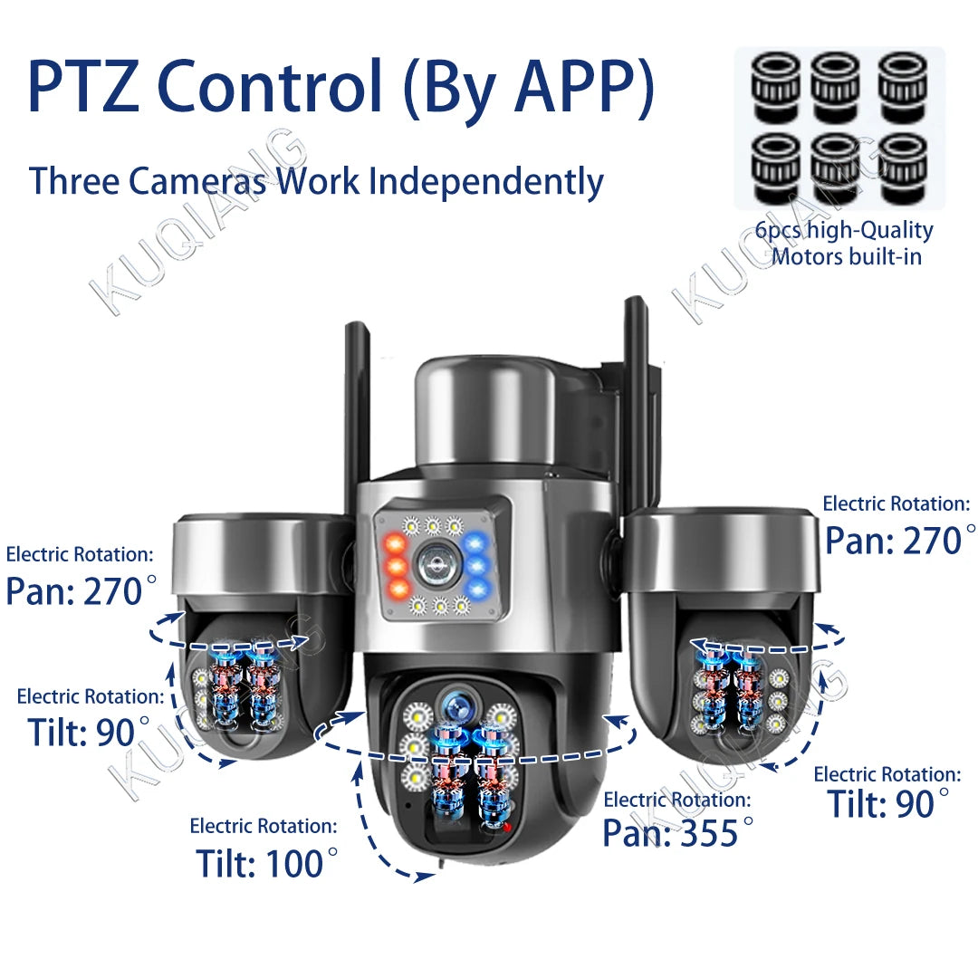 Cámara Solar 20MP 4G/WiFi Triple PTZ 4 Lentes 3 Pantallas Zoom Óptico 10X con Seguimiento