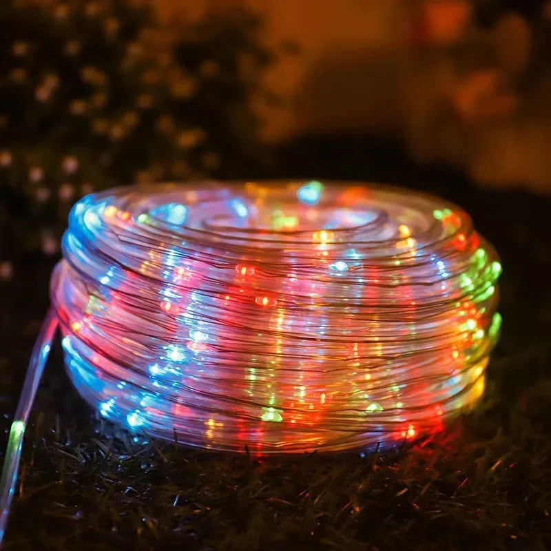 Tubo Solar LED Impermeable para Jardín y Navidad 32m/22m/12m/7m