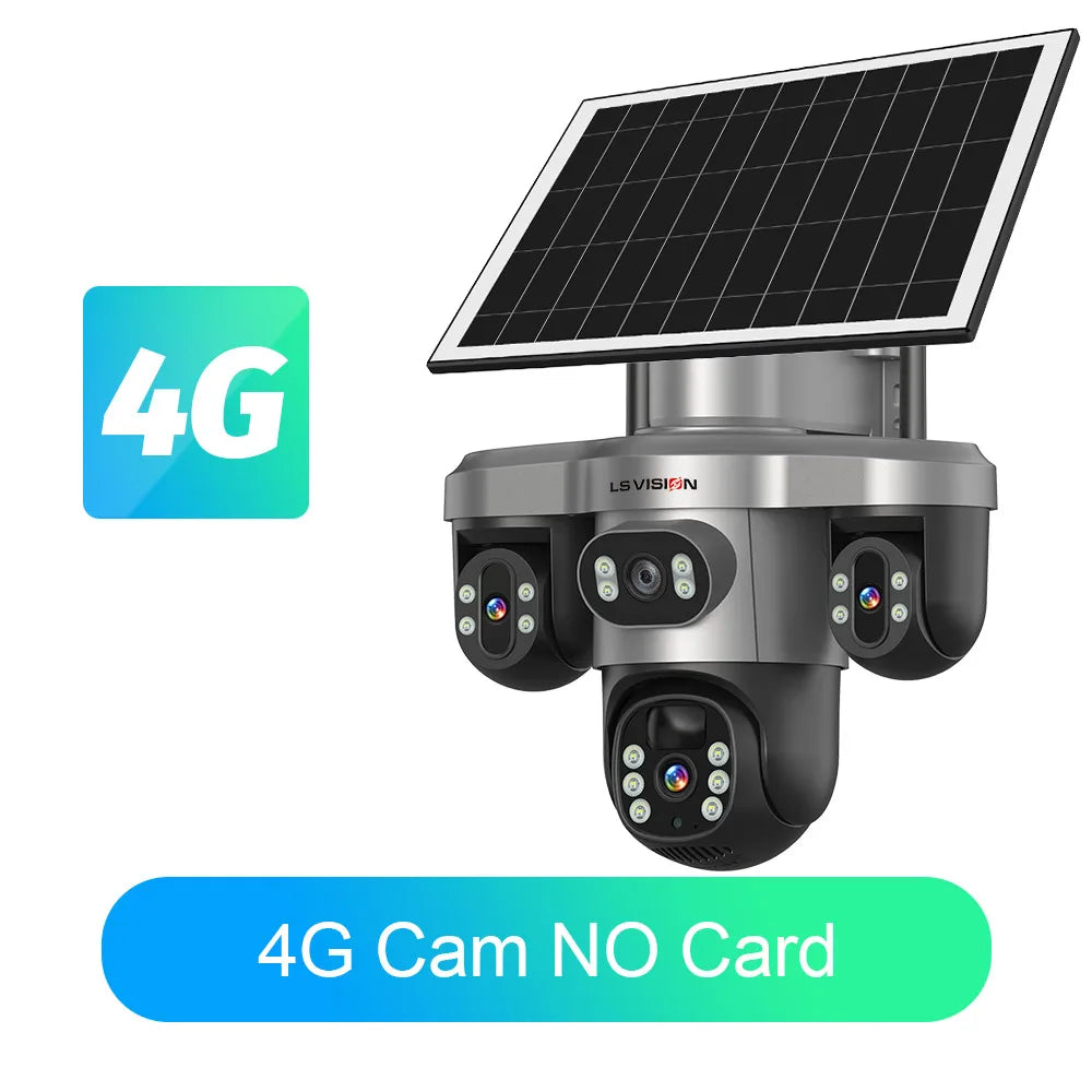 Cámara Solar LS VISION 15MP 4K Triple Lente 4G/WiFi con Zoom 10X y 12X