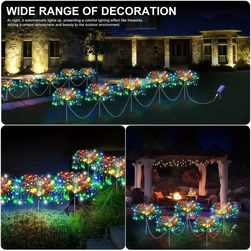 Pack 6 Luces Solares para Jardín LED con 8 Modos de Iluminación IP65
