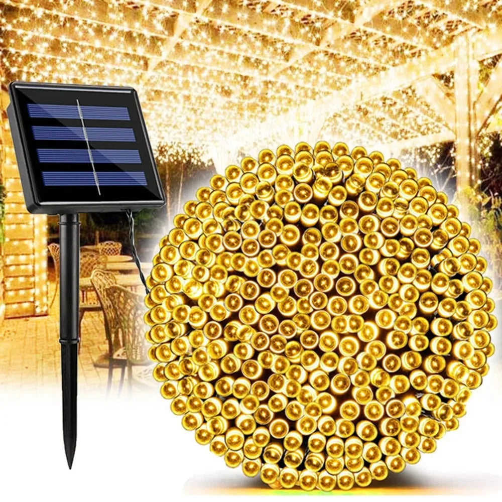 Luces Solares LED 8 Colores Resistente al Agua para Terraza Bodas Navidad y Jardín