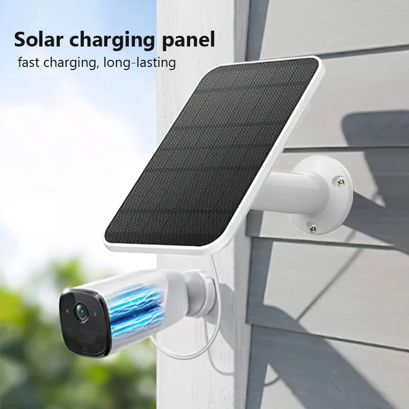 Panel Solar 10W 5V Kit 2 en 1 Type-C para Cámaras de Seguridad y Hogar Solar