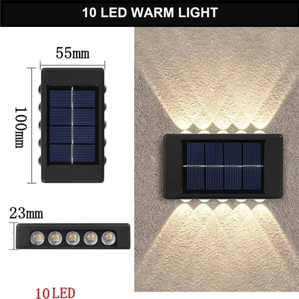 Aplique Solar LED de Pared con Luz Cálida IP65