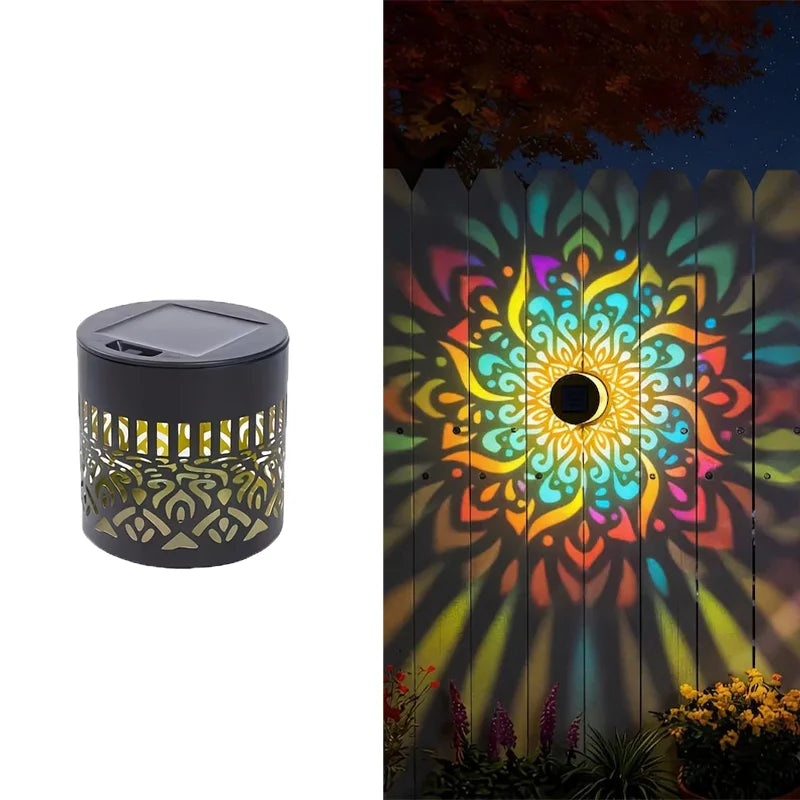 Lámpara Solar de Pared Mandala LED para Jardín, Terraza y Corredor