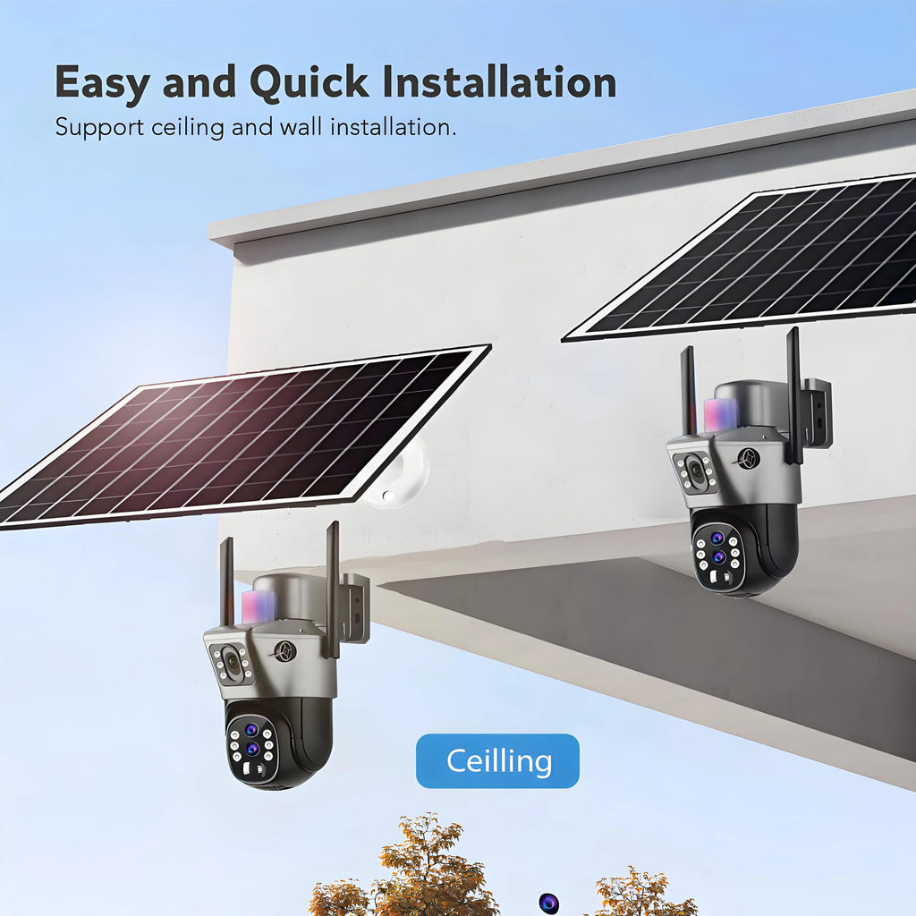 Cámara Solar PTZ 4G SIM 6K 12MP con Zoom 10X y Triple Lente