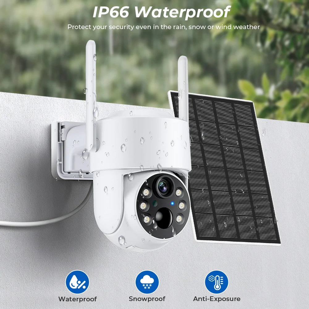 Cámara Solar PTZ 4MP WiFi con Batería Integrada y App iCsee