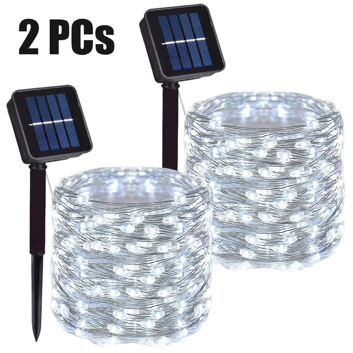 Guirnalda Solar LED Festoon para Navidad y Jardín 7M-102M