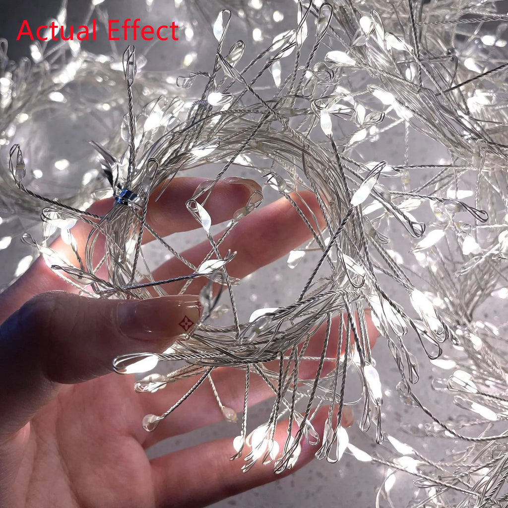 Luces Solares Petardo LED 8 Modos Hilo de Cobre para Bodas Camping y Decoración Navideña