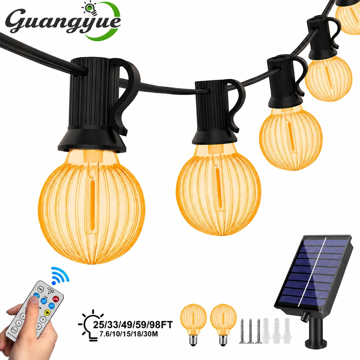 Guirnalda Solar G40 Calabaza Halloween LED para Jardín y Terraza