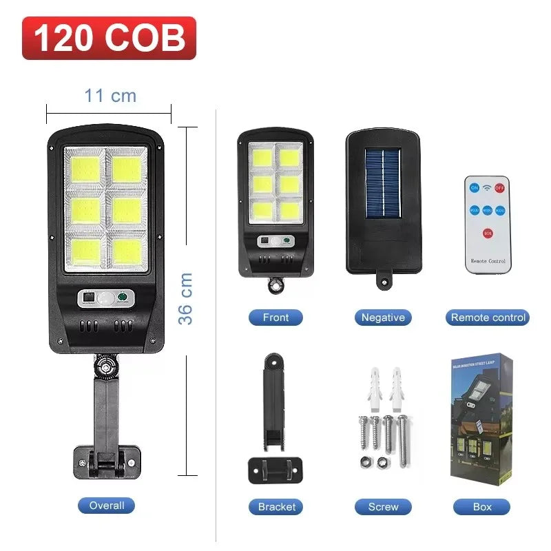 Reflector Solar LED con Sensor de Movimiento y Control Remoto