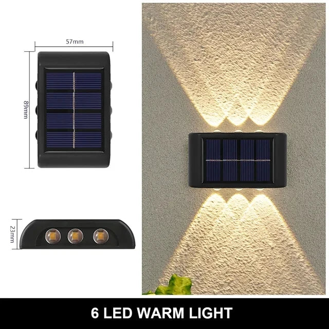 Aplique Solar LED de Pared con Luz Cálida IP65