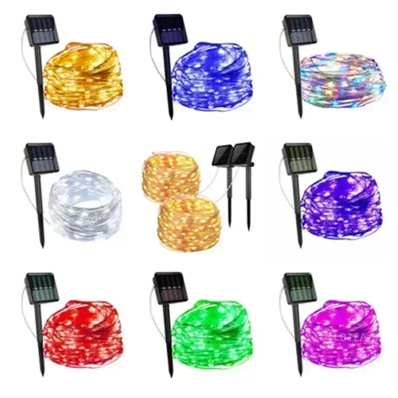 Luces Solares Hadas LED Festoon Resistente al Agua Guirnalda Jardín y Navidad 7m/12m/22m/32m