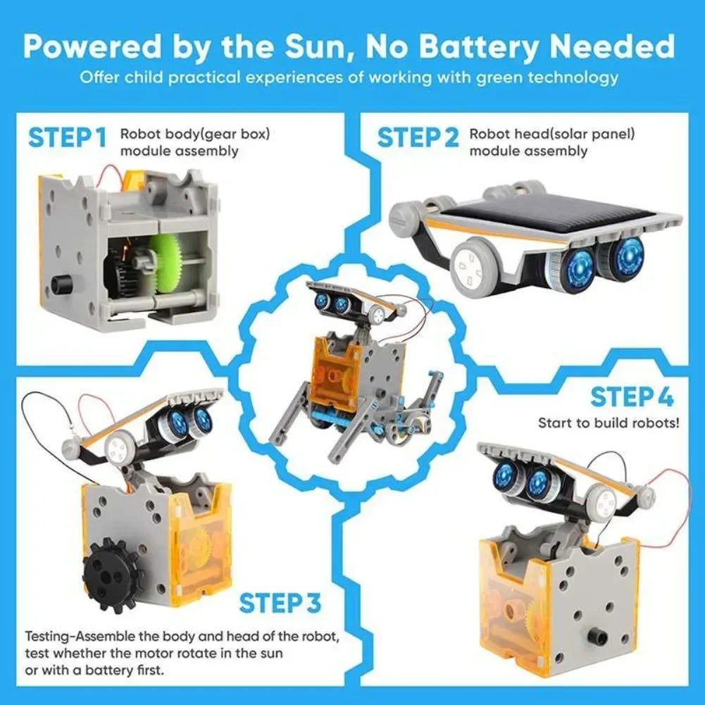 Kit Solar 13 en 1 STEM Robot Educativo DIY para Niños de 8 a 12 Años