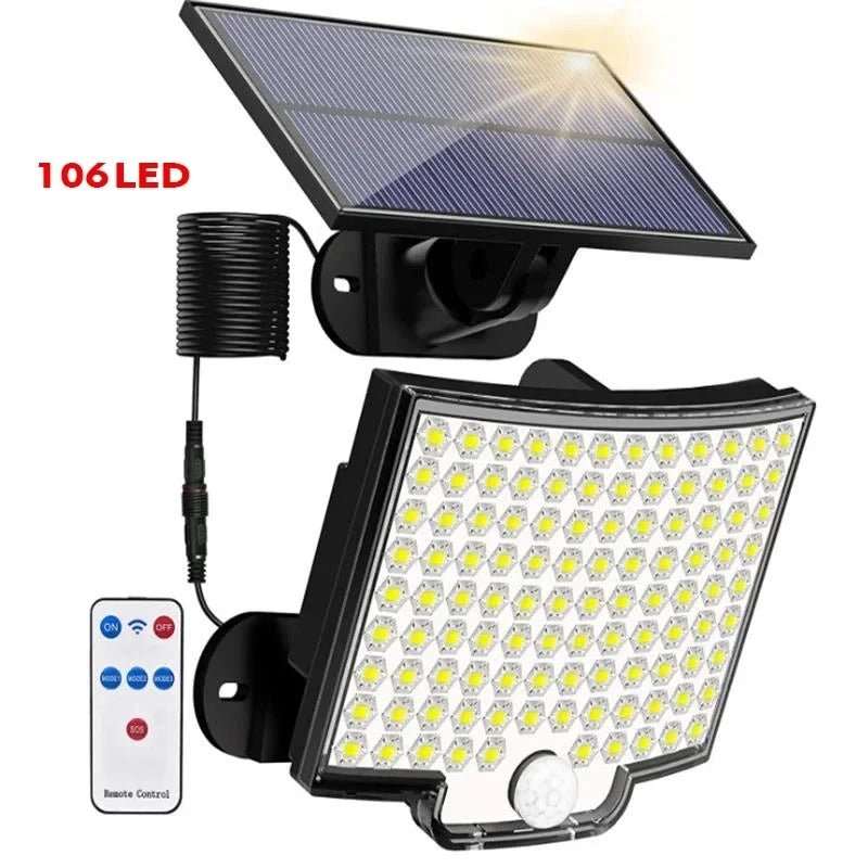 Lámpara Solar LED con Sensor de Movimiento IP65