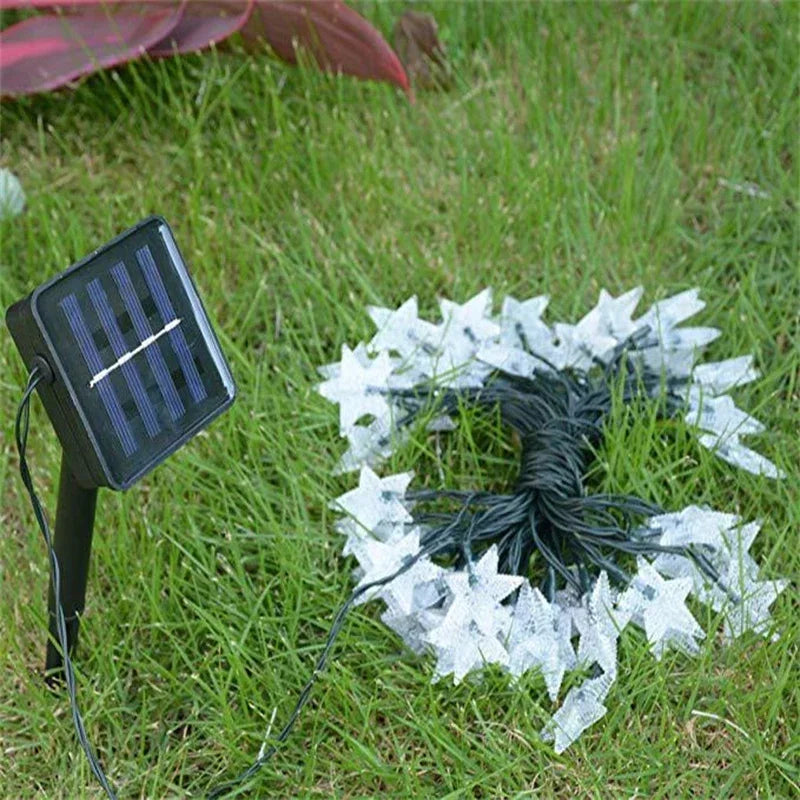 Luces Solares Estrellas LED Resistente al Agua para Patio Jardín Terraza y Decoración Navideña
