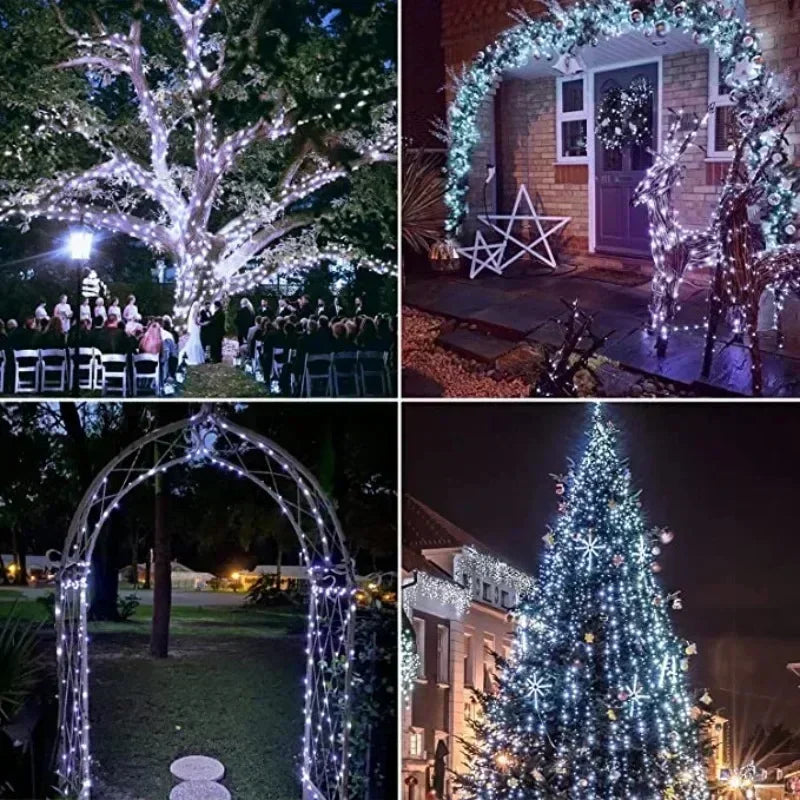 Luces Solares Hadas LED Festoon Resistente al Agua Guirnalda Jardín y Navidad 7m/12m/22m/32m