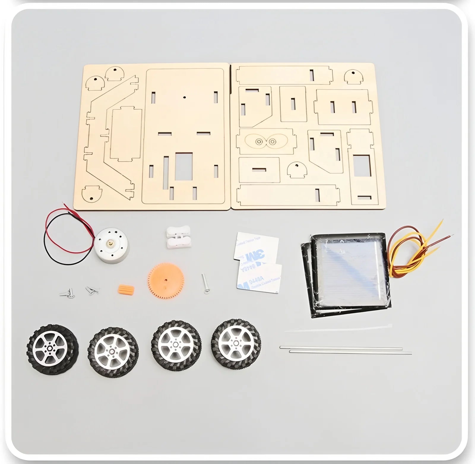 Auto Solar Exploración Lunar Maqueta 3D de Madera Ensamblable para Niños