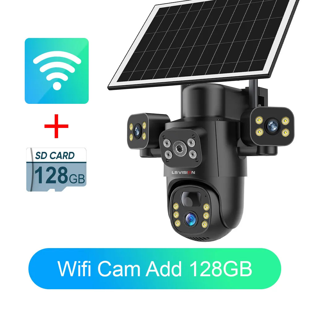 Cámara Solar LS VISION 15MP 4K Triple Lente 4G/WiFi con Zoom 10X y 12X
