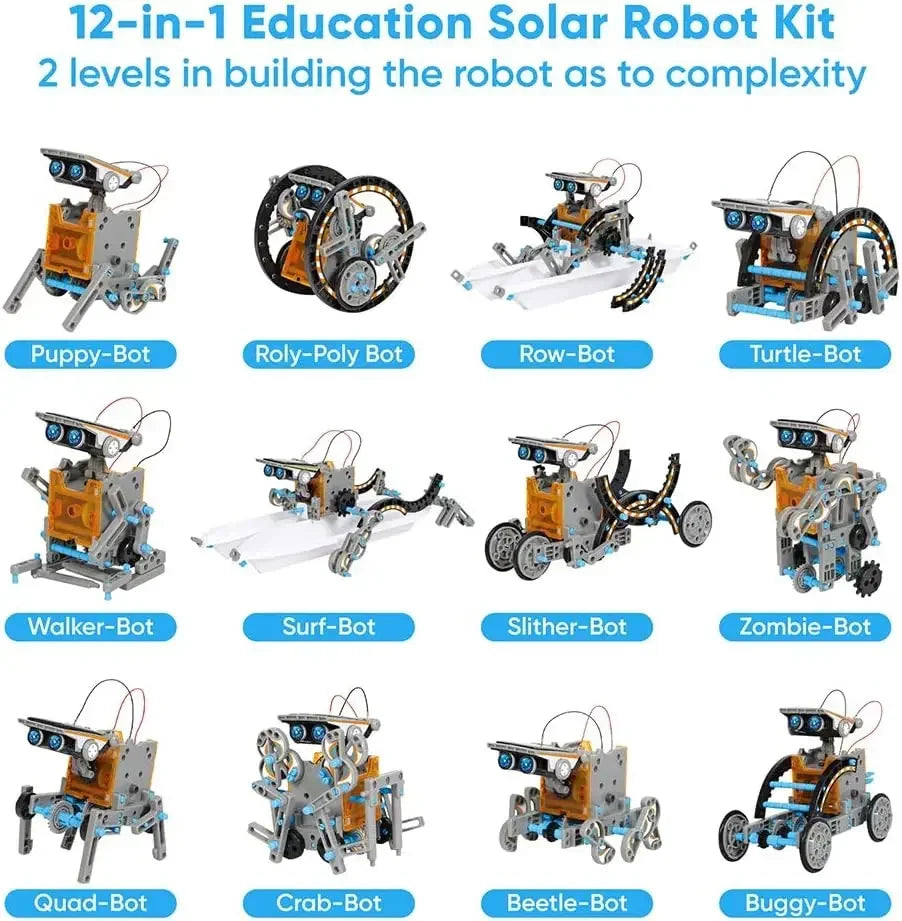 Kit Solar 13 en 1 Robot Educativo DIY para Niños de 8 a 10 Años con Energía Solar