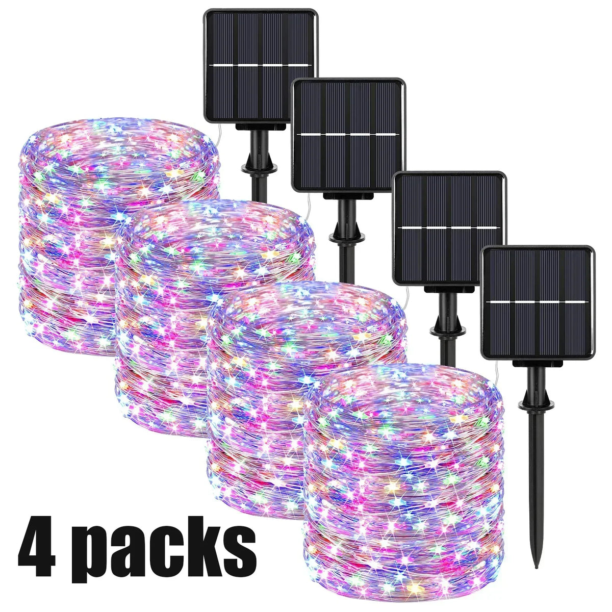 Guirnalda Solar LED Festoon para Navidad y Jardín 7M-102M