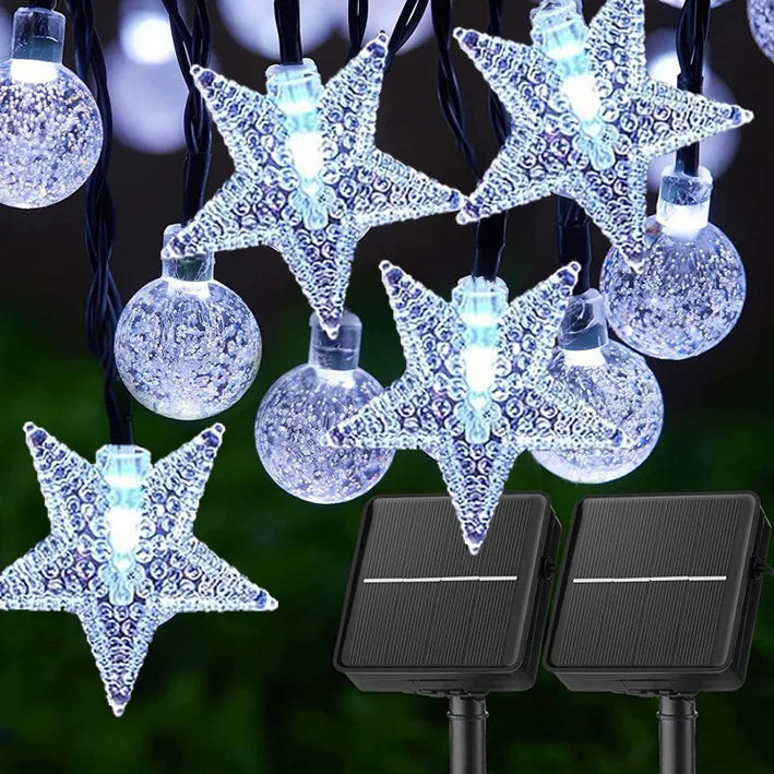 Luces Solares Bolas de Cristal y Estrellas 8 Modos para Halloween y Decoración Navideña