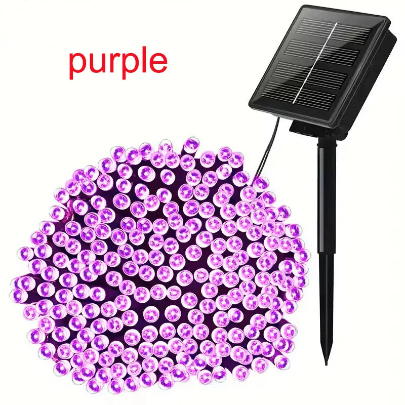 Guirnalda Solar LED de Carga Rápida IP65 8 Modos para Jardín y Navidad