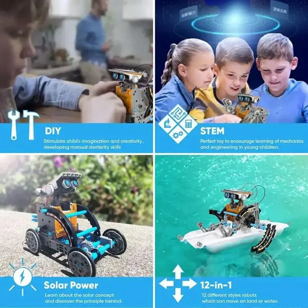 Kit Solar 13 en 1 STEM Robot Educativo DIY para Niños de 8 a 12 Años