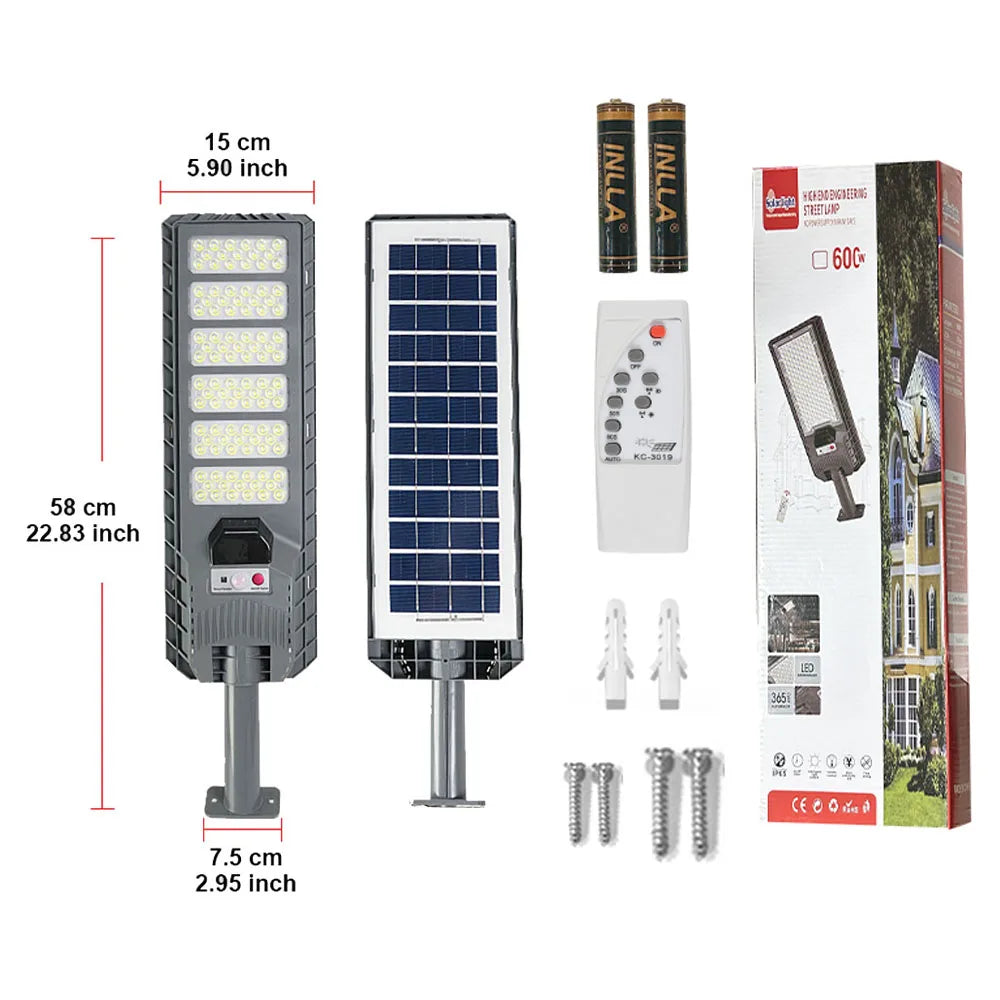 Reflector Solar LED con Sensor de Movimiento y Control Remoto