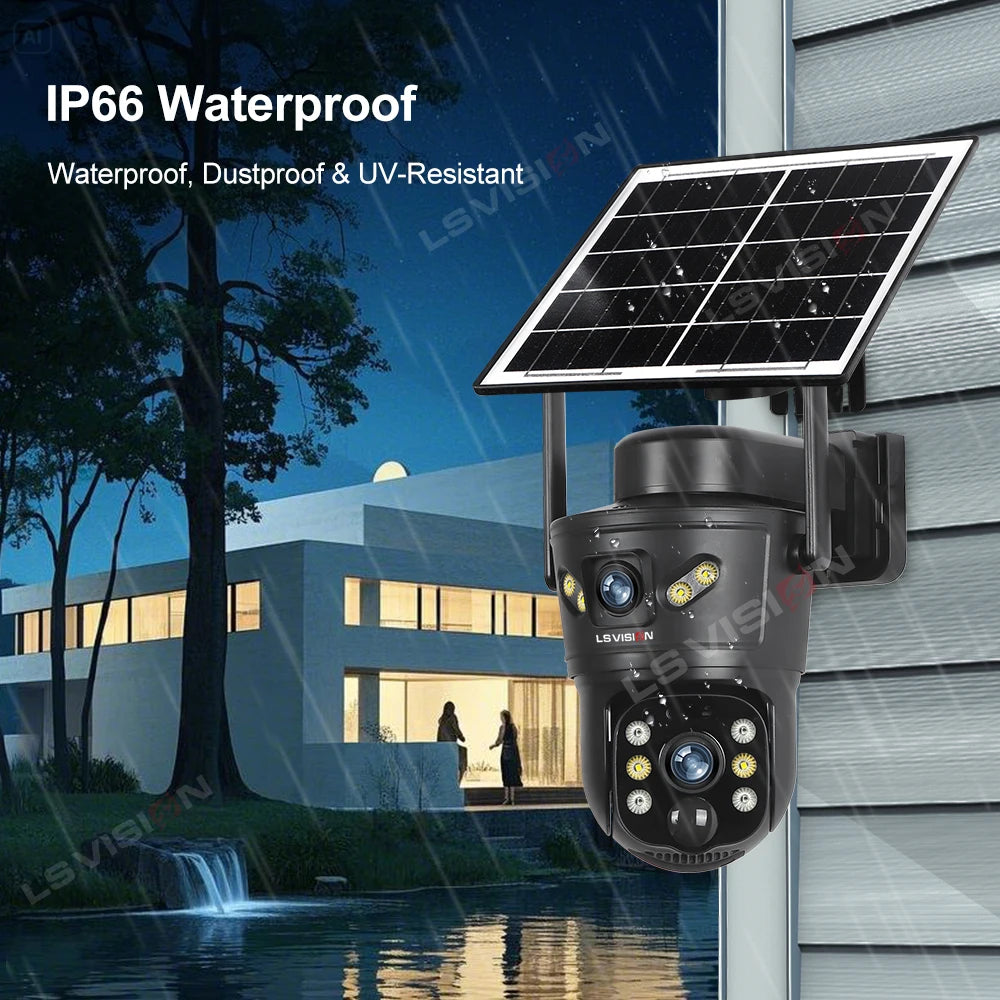 Cámara Solar LS VISION 8MP Doble Lente 4G/WiFi con Visión Nocturna PIR