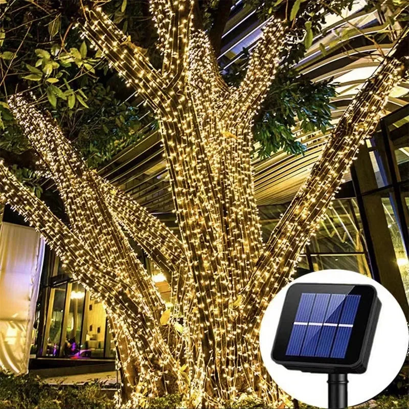 Guirnalda Solar LED para Jardín y Navidad Impermeable 6V